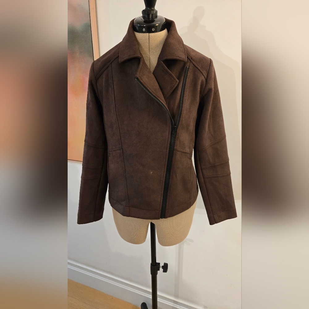 NWOT - Liverpool Dark Brown Suede-like Jacket - Size SMALL